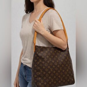 Louis Vuitton Looping GM Monogram Shoulder Bag with certificate